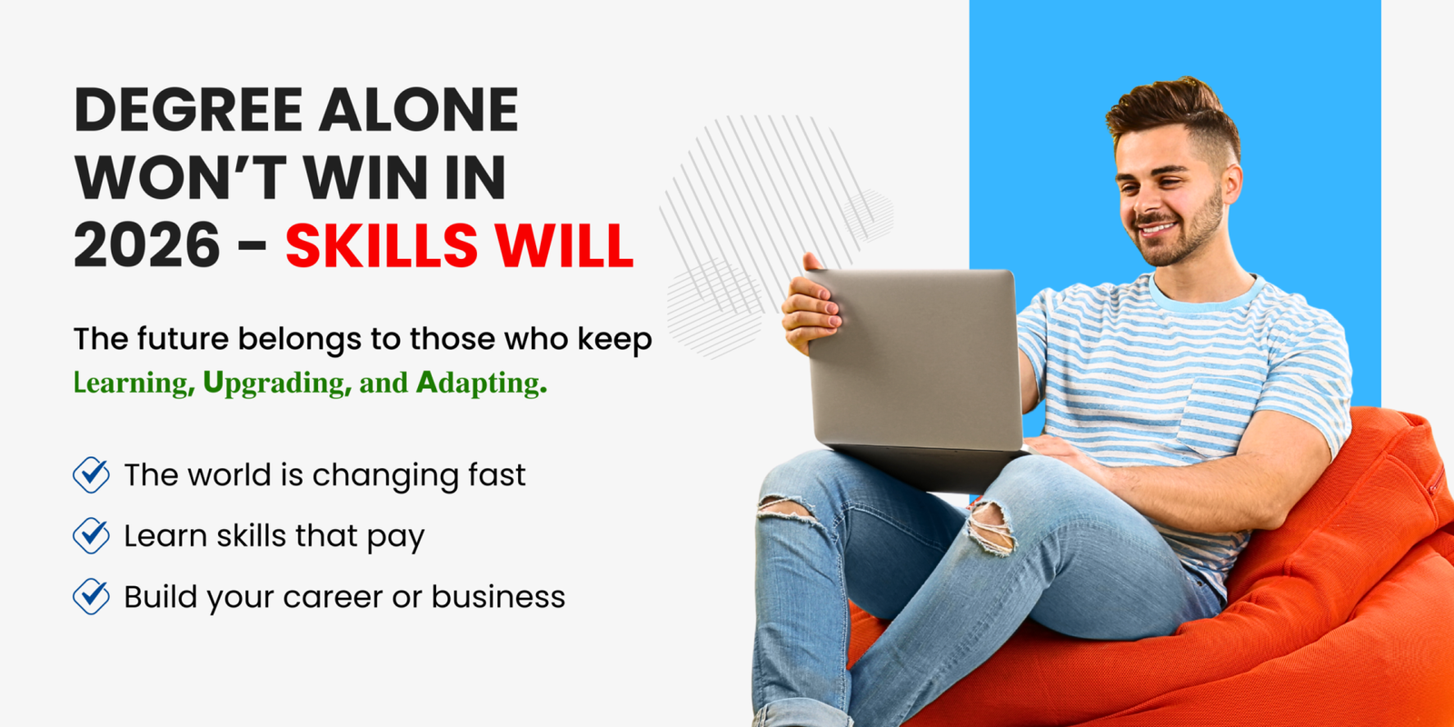 Orange White and Black Modern Digital Marketing Banner